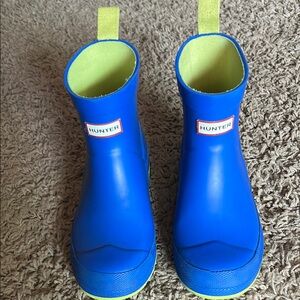 Hunter Blue and Green Rain & Snow Boots